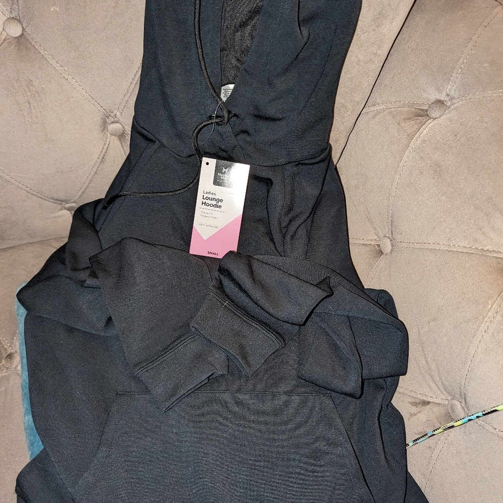 Members mark kangaroo pouch lounge hoodie small black